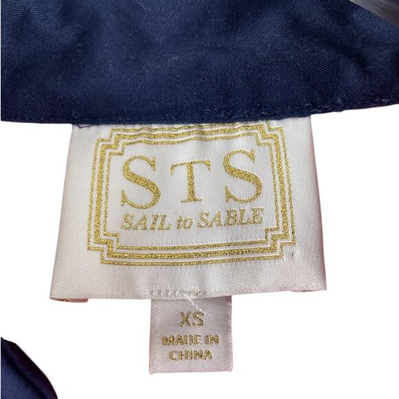 Sail To Sable STS Sleeveless Classic Tunic Cotton Poplin Dress Navy/Red Sz XS - Picture 6 of 7